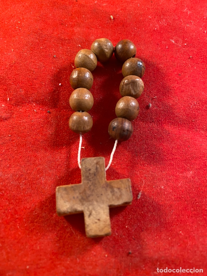 Antig&uuml;edades: Peque&ntilde;o rosario de madera - Foto 1