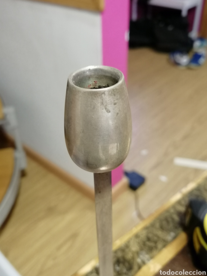 Antig&uuml;edades: Dos candeleros plata espa&ntilde;ola - Foto 3