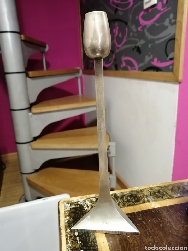 Antig&uuml;edades: Dos candeleros plata espa&ntilde;ola - Foto 2