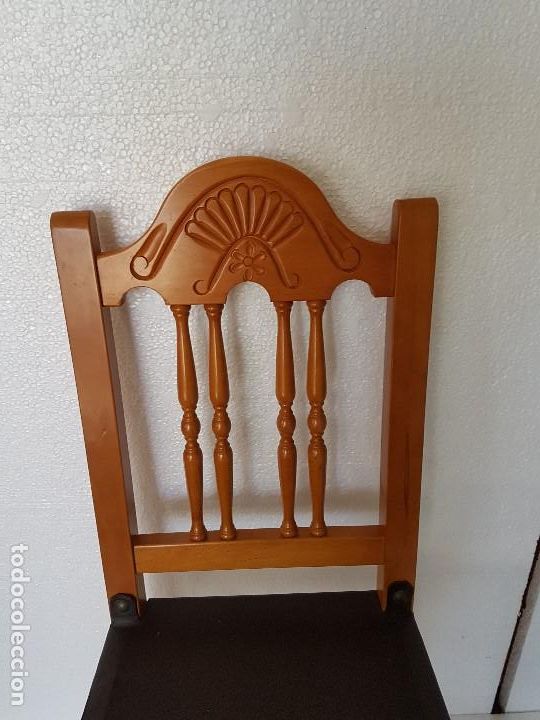 Antig&uuml;edades: CONJUNTO DE 6 SILLAS ASIENTO DE CUERO - Foto 2