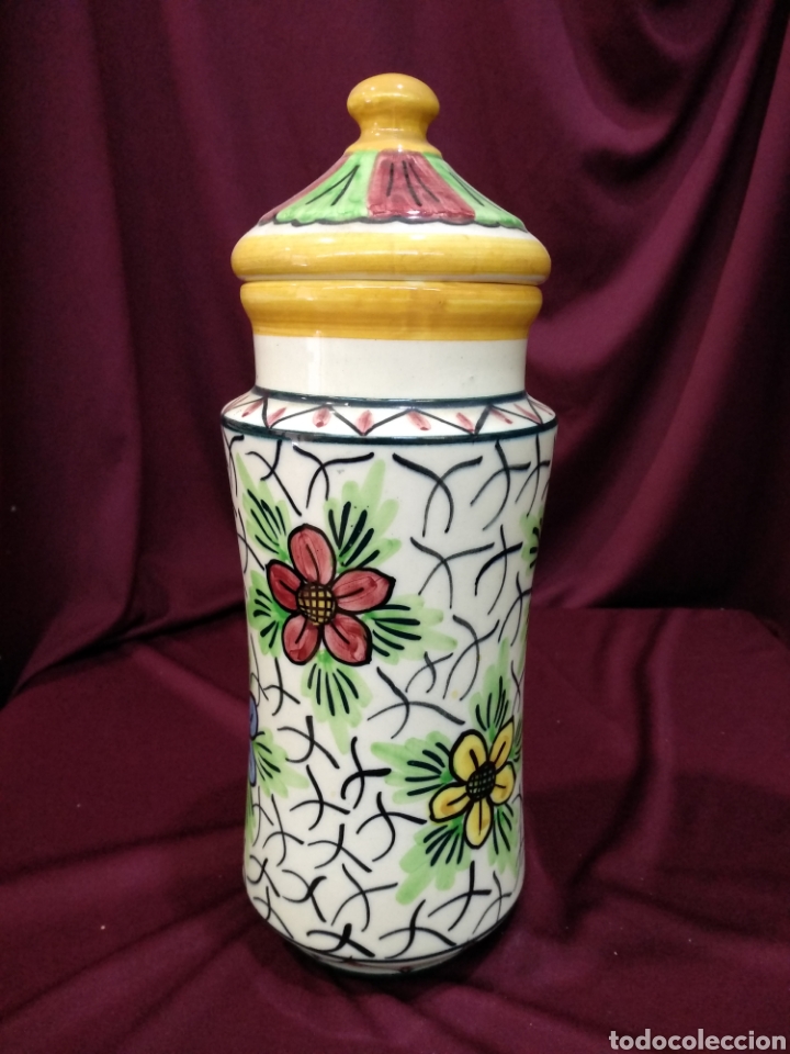 Antig&uuml;edades: Albarelo / tarro de cer&aacute;mica el cachorrito. 29 cm