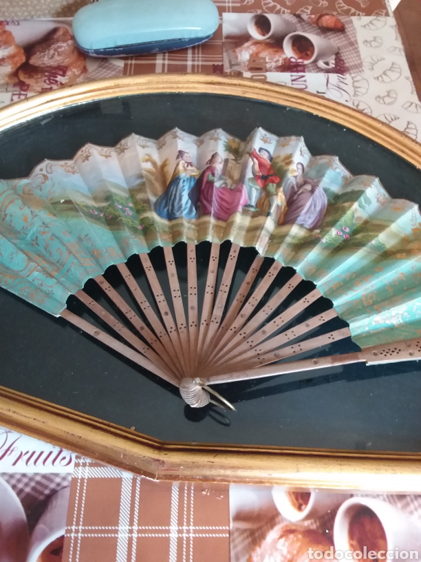 Antig&uuml;edades: Abanico antiguo pintado a mano - Foto 1