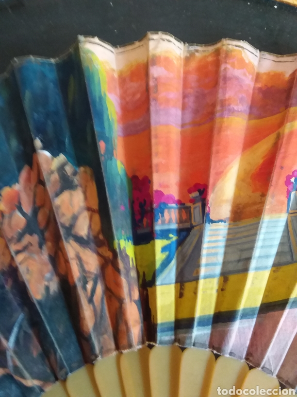 Antig&uuml;edades: Abanico antiguo pintado a mano - Foto 2
