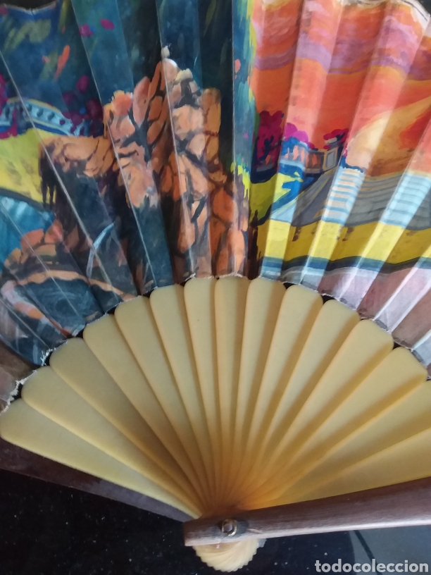 Antig&uuml;edades: Abanico antiguo pintado a mano - Foto 4