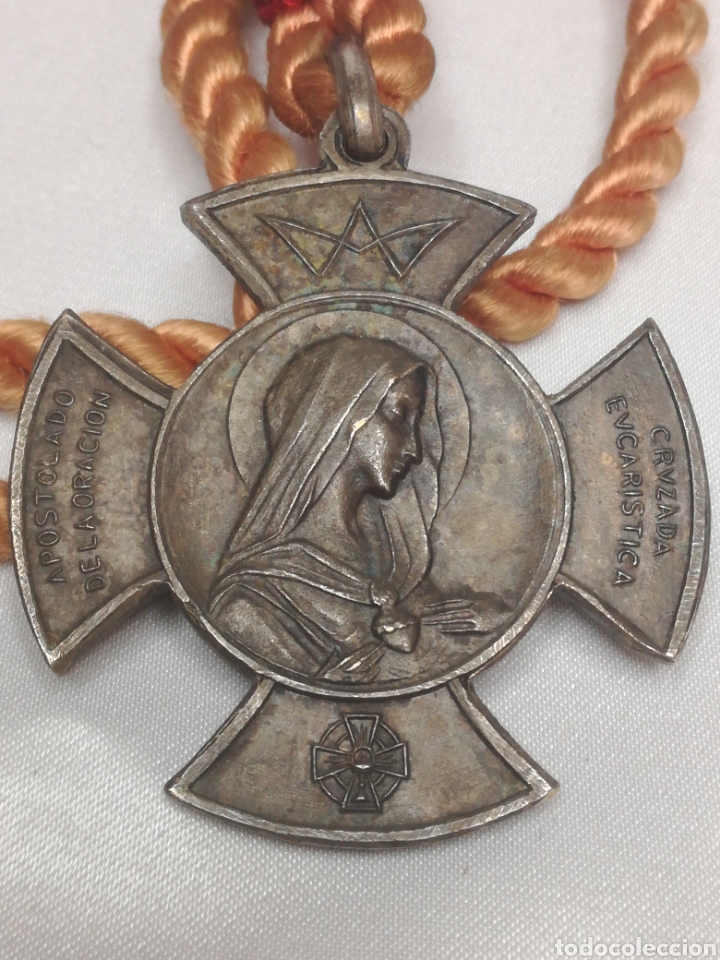 Antig&uuml;edades: Medalla cristo sagrado coraz&oacute;n - Foto 2