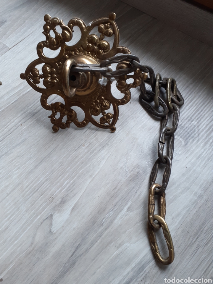Antig&uuml;edades: L&Aacute;MPARA DE BRONCE DE 12 BRAZOS. - Foto 5