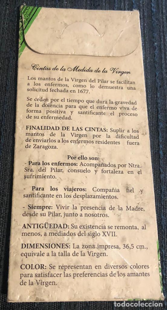 cinta de medida de la virgen del pilar de zarag - Comprar Antigüedades