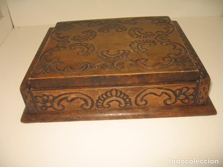 Antig&uuml;edades: CAJA DE MADERA ANTIGUA TALLADA - Foto 2