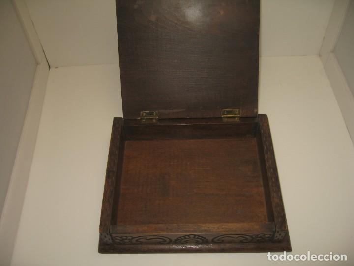 Antig&uuml;edades: CAJA DE MADERA ANTIGUA TALLADA - Foto 3