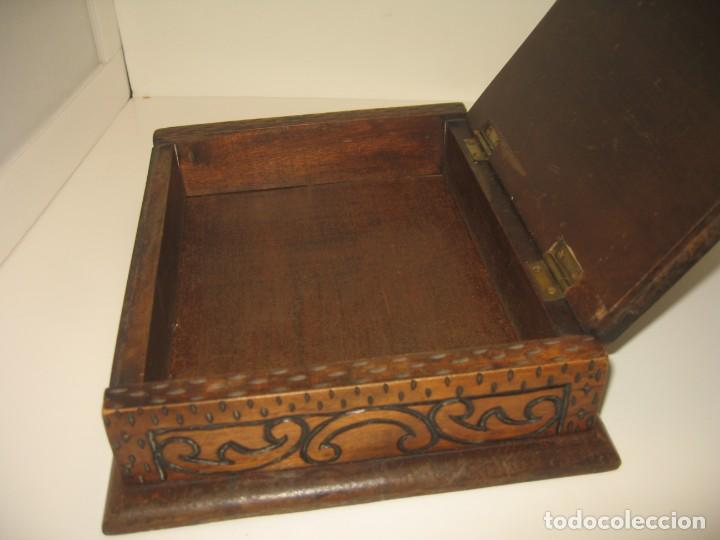 Antig&uuml;edades: CAJA DE MADERA ANTIGUA TALLADA - Foto 4