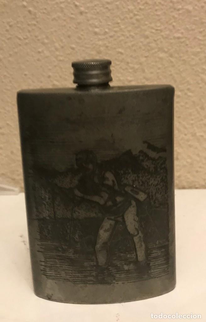 Antig&uuml;edades: whiskey botella pewter - Foto 1