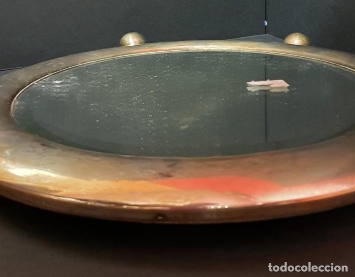 Antig&uuml;edades: Espejo circular plateado de sobremesa - Foto 2