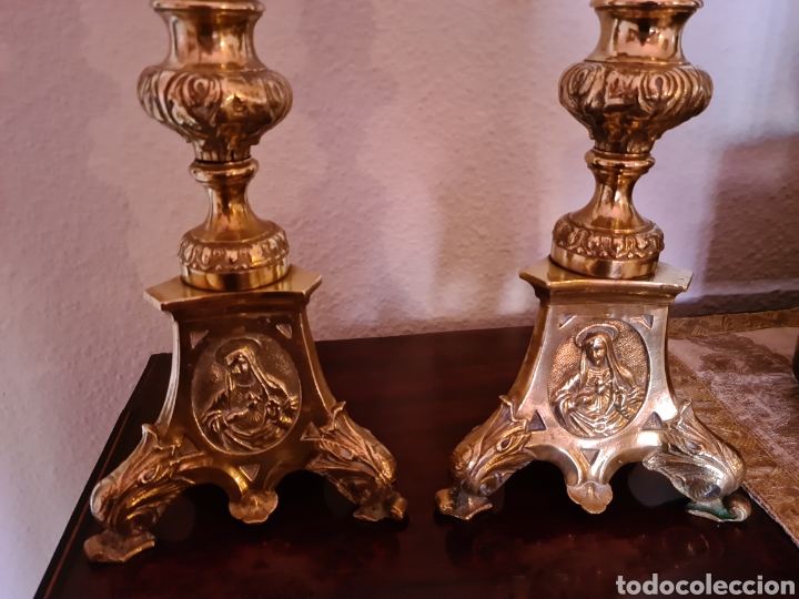 Antig&uuml;edades: Pareja de candeleros - Foto 6
