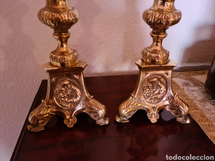 Antig&uuml;edades: Pareja de candeleros - Foto 7