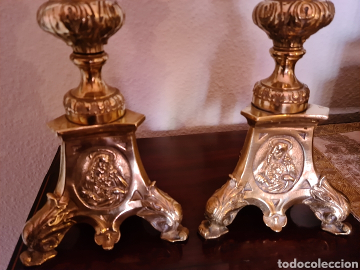Antig&uuml;edades: Pareja de candeleros - Foto 8