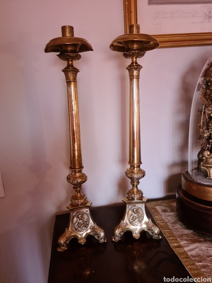Antig&uuml;edades: Pareja de candeleros - Foto 1