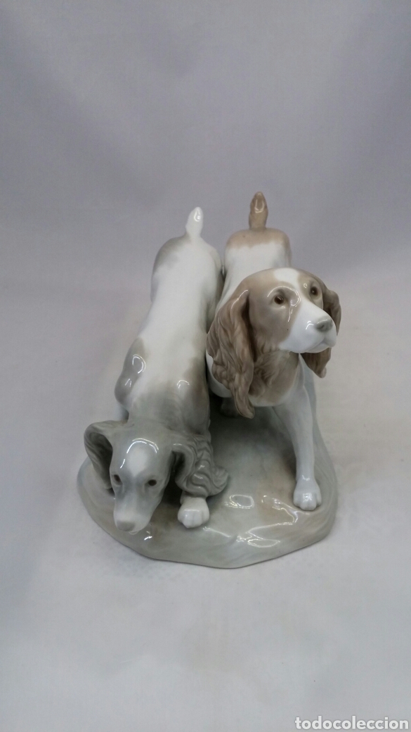 Antig&uuml;edades: Figura pareja peros de caza cocker spaniel - Foto 3