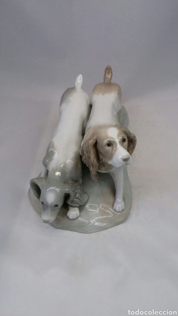 Antig&uuml;edades: Figura pareja peros de caza cocker spaniel - Foto 4