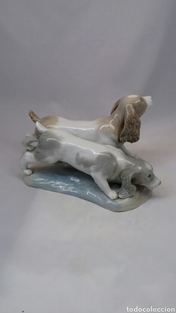 Antig&uuml;edades: Figura pareja peros de caza cocker spaniel - Foto 5