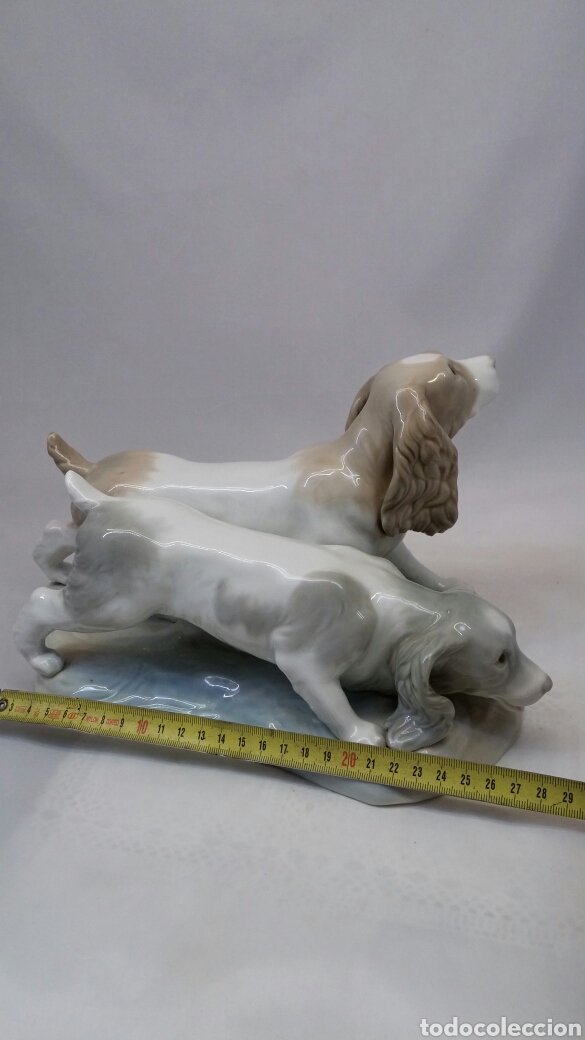 Antig&uuml;edades: Figura pareja peros de caza cocker spaniel - Foto 6