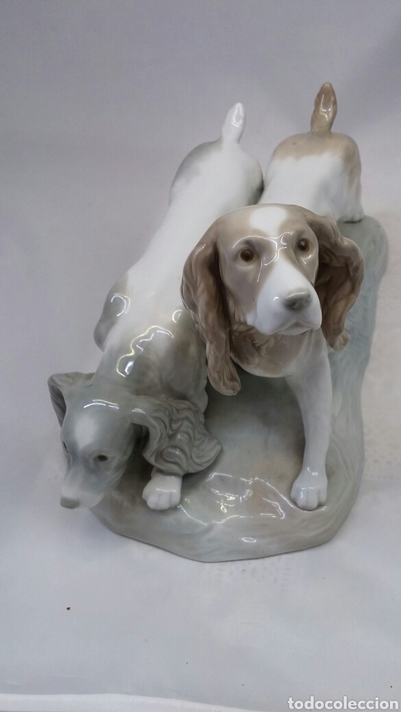 Antig&uuml;edades: Figura pareja peros de caza cocker spaniel - Foto 12