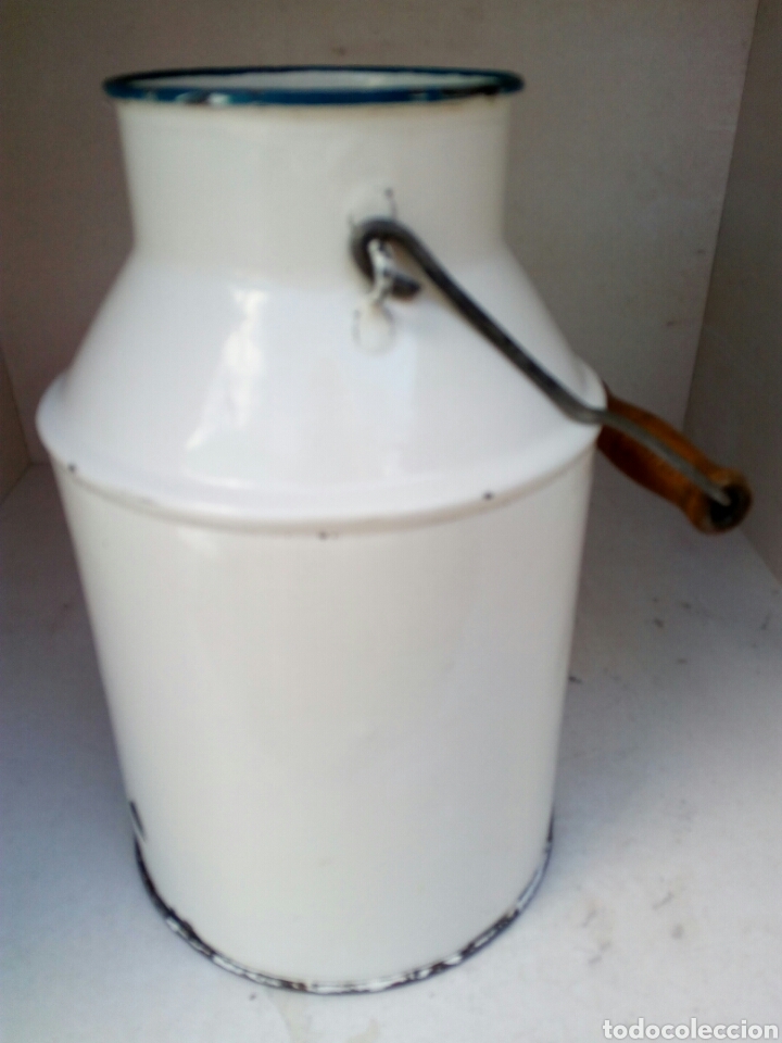 Antig&uuml;edades: Lechera de hierro esmaltada marca SAL(I) - Foto 2