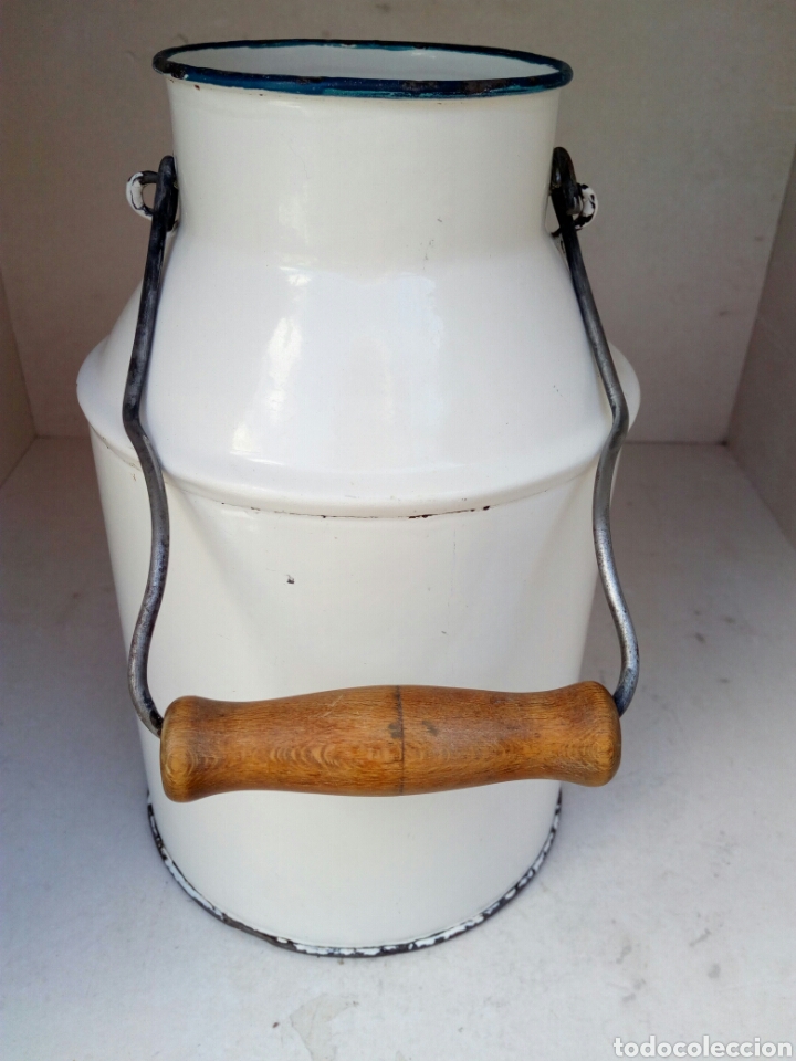 Antig&uuml;edades: Lechera de hierro esmaltada marca SAL(I) - Foto 3
