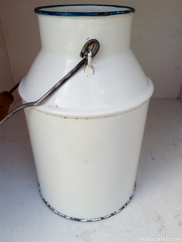Antig&uuml;edades: Lechera de hierro esmaltada marca SAL(I) - Foto 4