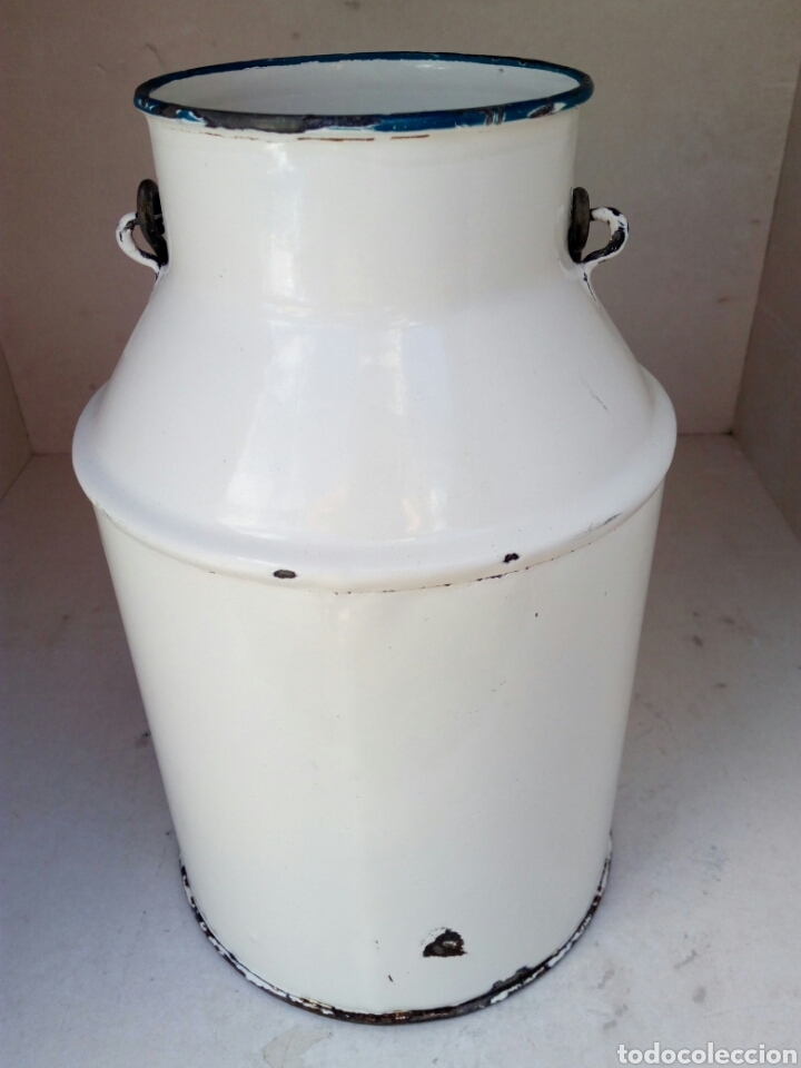 Antig&uuml;edades: Lechera de hierro esmaltada marca SAL(I) - Foto 1