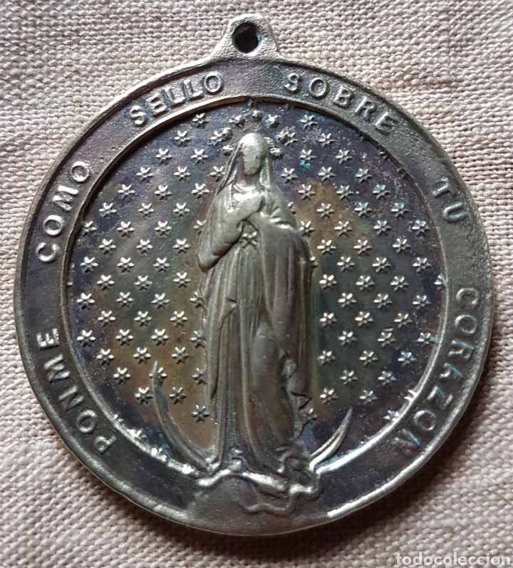 Antig&uuml;edades: Antigua e inmensa medalla inmaculada bronce - Foto 1