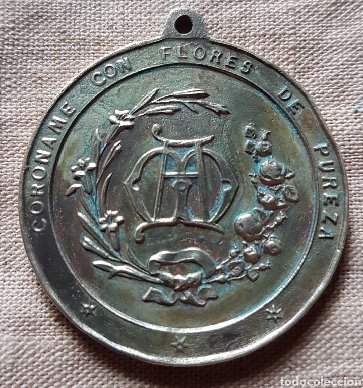 Antig&uuml;edades: Antigua e inmensa medalla inmaculada bronce - Foto 2
