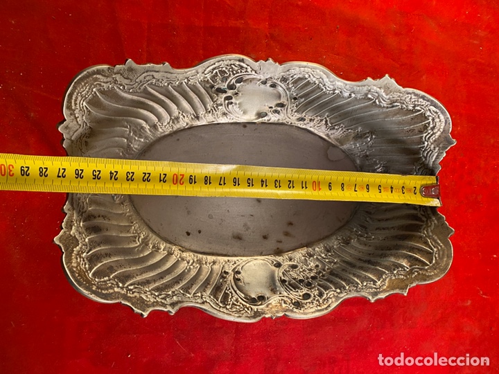 Antig&uuml;edades: Centro Bandeja de metal - Foto 3