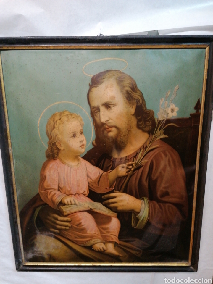 Antig&uuml;edades: Marco l&aacute;mina San Jos&eacute; - Foto 3