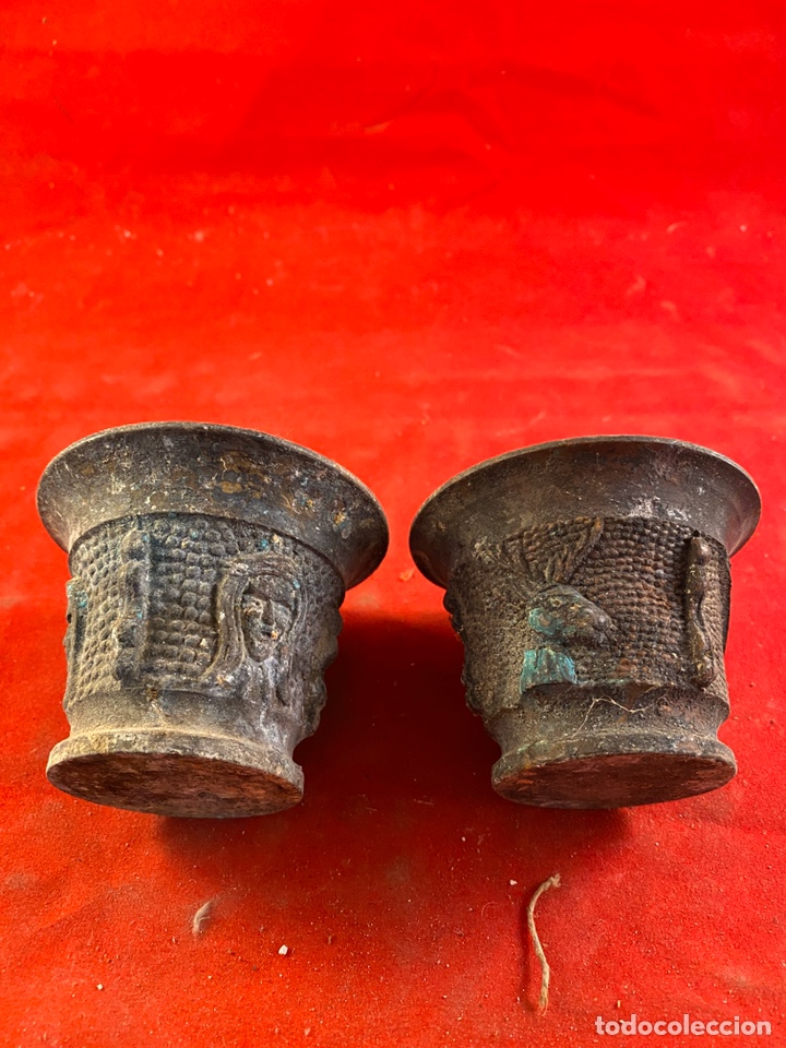 Antig&uuml;edades: Pareja de morteros de bronce - Foto 1