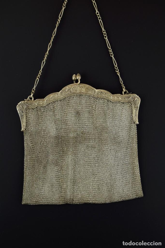 Antig&uuml;edades: Bolso de malla de plata, siglo XIX. - Foto 1