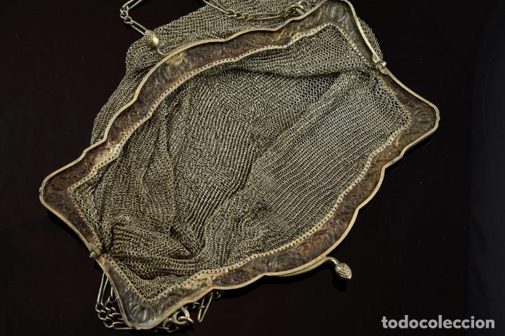 Antig&uuml;edades: Bolso de malla de plata, siglo XIX. - Foto 4