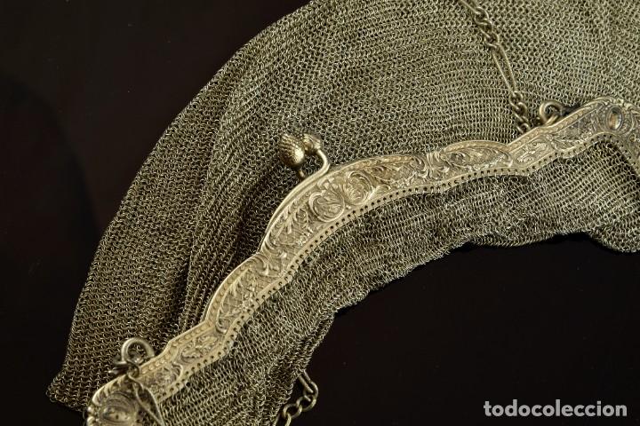 Antig&uuml;edades: Bolso de malla de plata, siglo XIX. - Foto 5