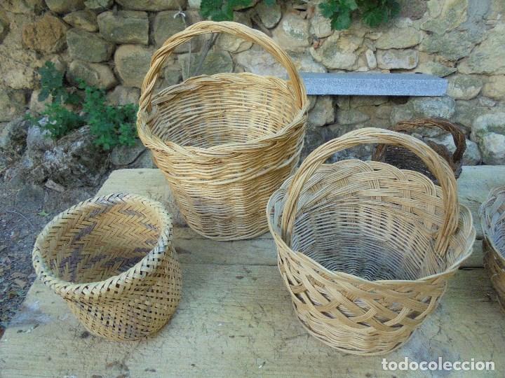 Antig&uuml;edades: LOTE 6 CESTAS DE MIMBRE - CESTOS DE ENEA - Foto 2
