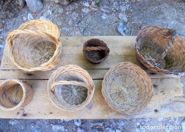 Antig&uuml;edades: LOTE 6 CESTAS DE MIMBRE - CESTOS DE ENEA - Foto 4