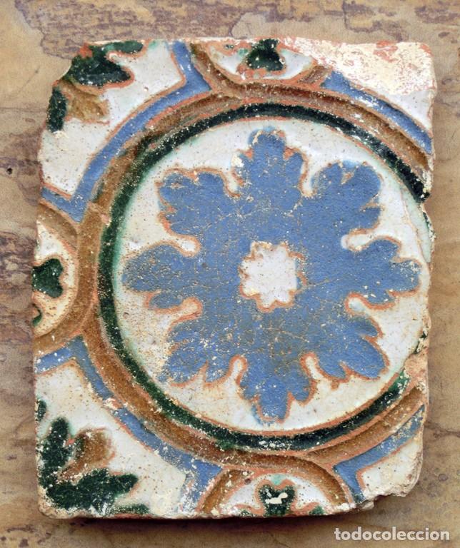 MUY ANTIGUO AZULEJO - TOLEDO O TRIANA - LADRILLO DE ESTILO MUDÉJAR - COLECCIONISTAS - RARO (Antigüedades - Porcelanas y Cerámicas - Azulejos)