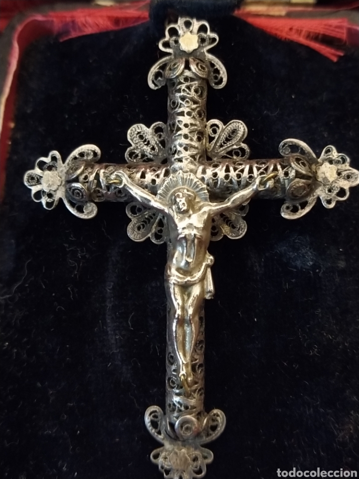 Antig&uuml;edades: Magnifica cruz de plata. - Foto 3