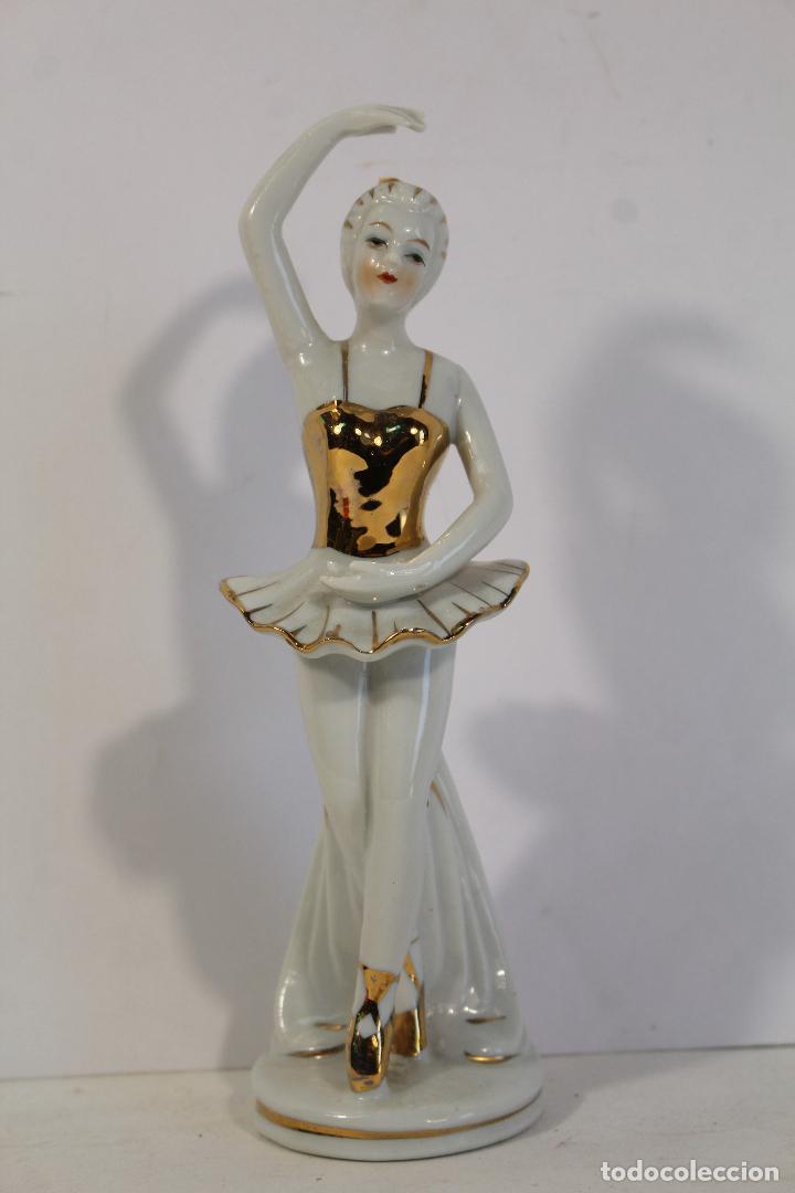 Antig&uuml;edades: BAILARINA BALLET DE PORCELANA ITALIANA CAPODIMONTE, CON ORO DE LEY. - LINEA PABEN