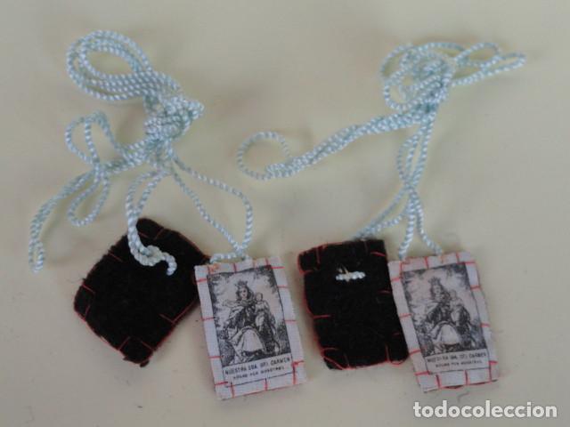 Antig&uuml;edades: LOTE DE 2 ESCAPULARIOS CASEROS VIRGEN DEL CARMEN. - Foto 1