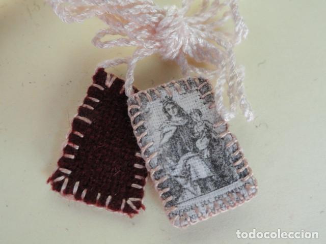 Antig&uuml;edades: LOTE DE 4 ESCAPULARIOS CASEROS VIRGEN DEL CARMEN. - Foto 2