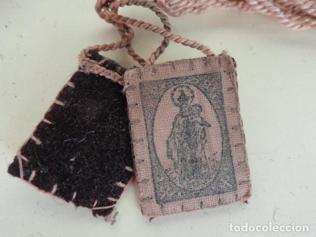 Antig&uuml;edades: LOTE DE 4 ESCAPULARIOS CASEROS VIRGEN DEL CARMEN. - Foto 3
