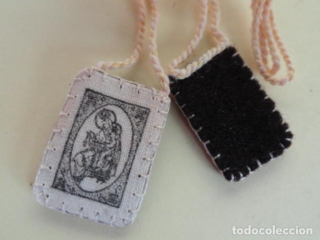 Antig&uuml;edades: LOTE DE 4 ESCAPULARIOS CASEROS VIRGEN DEL CARMEN. - Foto 4