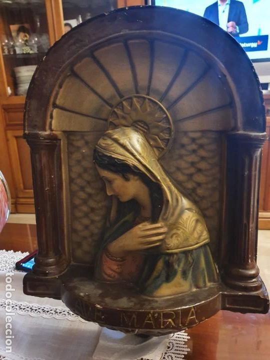 Antig&uuml;edades: Antigua virgen en escayola - Foto 1
