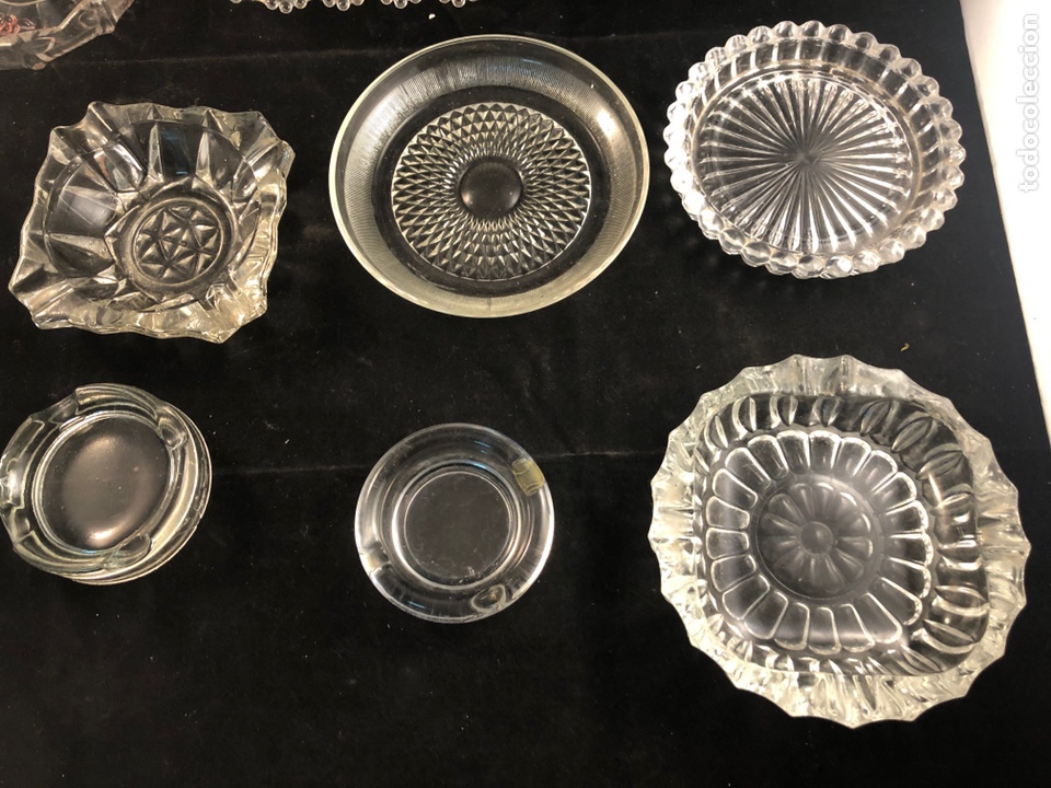 Antig&uuml;edades: Lote de ceniceros cristal - Foto 2