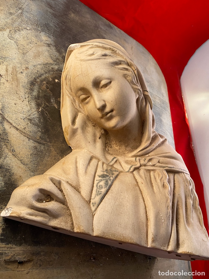 Antig&uuml;edades: Virgen con marco de madera - Foto 2