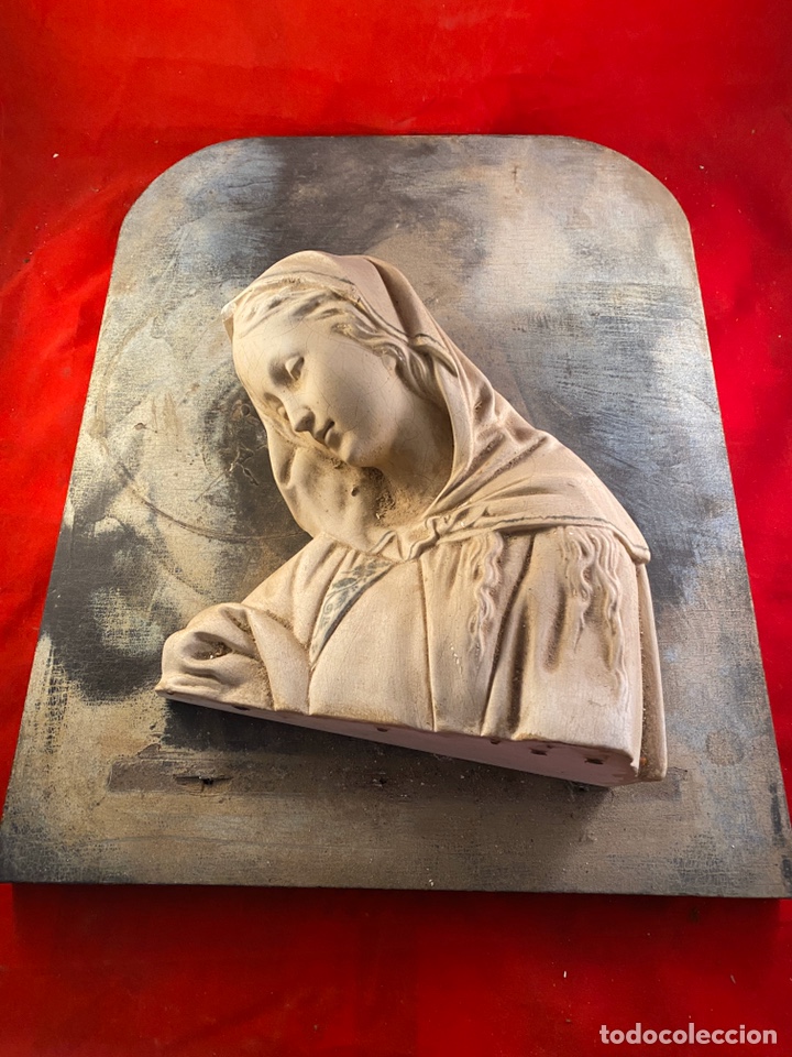 Antig&uuml;edades: Virgen con marco de madera - Foto 1